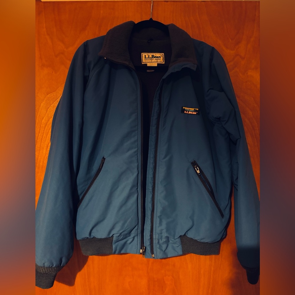 Vintage LL Bean Men’s Nylon Bomber Jacket Fleece Lining  Freeport Maine (Small)